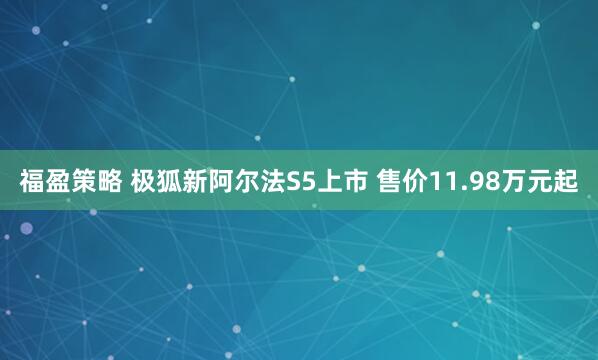 福盈策略 极狐新阿尔法S5上市 售价11.98万元起